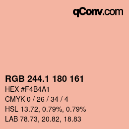 カラーコード: RGB 244.1 180 161 | qconv.com