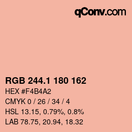 カラーコード: RGB 244.1 180 162 | qconv.com