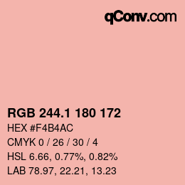 カラーコード: RGB 244.1 180 172 | qconv.com
