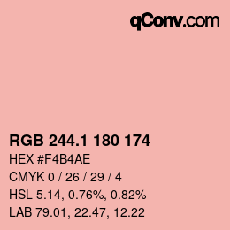 カラーコード: RGB 244.1 180 174 | qconv.com