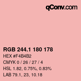 カラーコード: RGB 244.1 180 178 | qconv.com