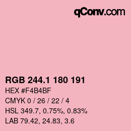 カラーコード: RGB 244.1 180 191 | qconv.com