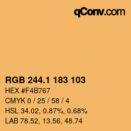 カラーコード: RGB 244.1 183 103 | qconv.com