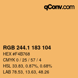 カラーコード: RGB 244.1 183 104 | qconv.com