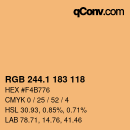 カラーコード: RGB 244.1 183 118 | qconv.com
