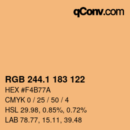 カラーコード: RGB 244.1 183 122 | qconv.com