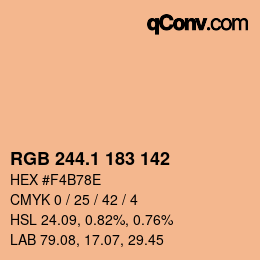 カラーコード: RGB 244.1 183 142 | qconv.com