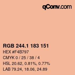 カラーコード: RGB 244.1 183 151 | qconv.com