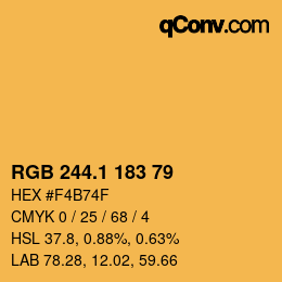 カラーコード: RGB 244.1 183 79 | qconv.com