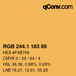 カラーコード: RGB 244.1 183 89 | qconv.com