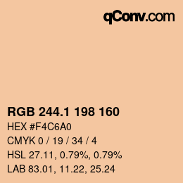 カラーコード: RGB 244.1 198 160 | qconv.com