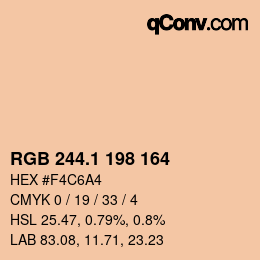 カラーコード: RGB 244.1 198 164 | qconv.com