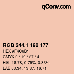 カラーコード: RGB 244.1 198 177 | qconv.com