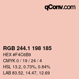 カラーコード: RGB 244.1 198 185 | qconv.com
