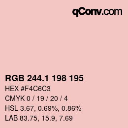 カラーコード: RGB 244.1 198 195 | qconv.com