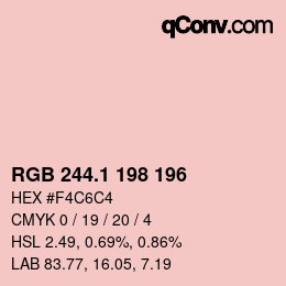 カラーコード: RGB 244.1 198 196 | qconv.com
