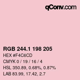 カラーコード: RGB 244.1 198 205 | qconv.com