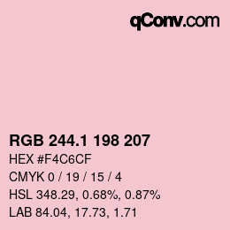 カラーコード: RGB 244.1 198 207 | qconv.com