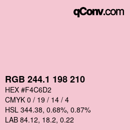カラーコード: RGB 244.1 198 210 | qconv.com