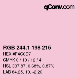 カラーコード: RGB 244.1 198 215 | qconv.com