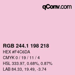 カラーコード: RGB 244.1 198 218 | qconv.com