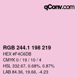 カラーコード: RGB 244.1 198 219 | qconv.com