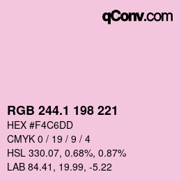 カラーコード: RGB 244.1 198 221 | qconv.com