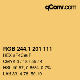 カラーコード: RGB 244.1 201 111 | qconv.com