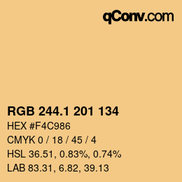 カラーコード: RGB 244.1 201 134 | qconv.com