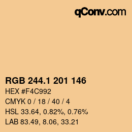 Color code: RGB 244.1 201 146 | qconv.com