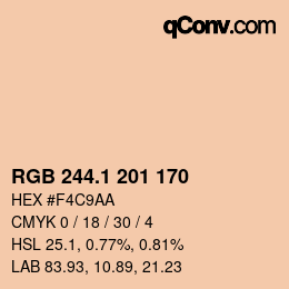 カラーコード: RGB 244.1 201 170 | qconv.com
