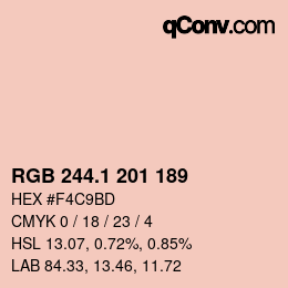 カラーコード: RGB 244.1 201 189 | qconv.com