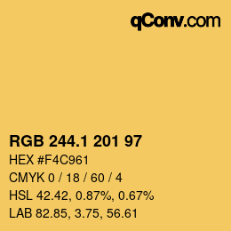 カラーコード: RGB 244.1 201 97 | qconv.com