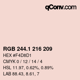 カラーコード: RGB 244.1 216 209 | qconv.com