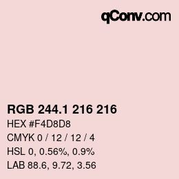 カラーコード: RGB 244.1 216 216 | qconv.com
