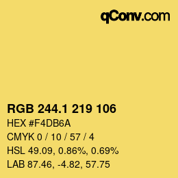 カラーコード: RGB 244.1 219 106 | qconv.com