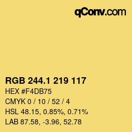 カラーコード: RGB 244.1 219 117 | qconv.com