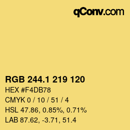 カラーコード: RGB 244.1 219 120 | qconv.com