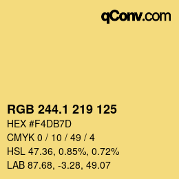 カラーコード: RGB 244.1 219 125 | qconv.com