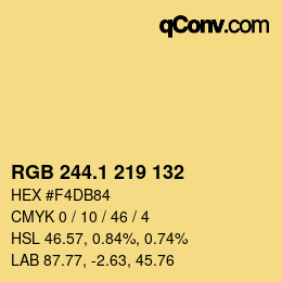 カラーコード: RGB 244.1 219 132 | qconv.com
