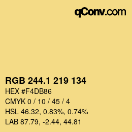 カラーコード: RGB 244.1 219 134 | qconv.com