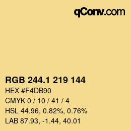 カラーコード: RGB 244.1 219 144 | qconv.com