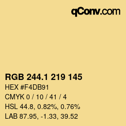 カラーコード: RGB 244.1 219 145 | qconv.com