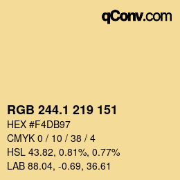 Color code: RGB 244.1 219 151 | qconv.com