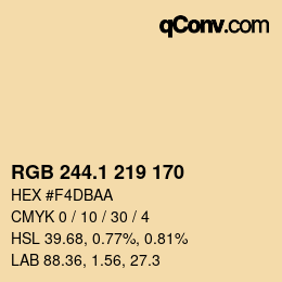 カラーコード: RGB 244.1 219 170 | qconv.com