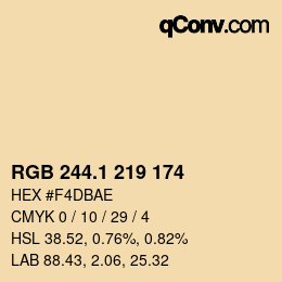 カラーコード: RGB 244.1 219 174 | qconv.com