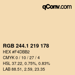 カラーコード: RGB 244.1 219 178 | qconv.com