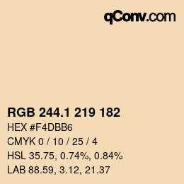 カラーコード: RGB 244.1 219 182 | qconv.com