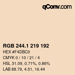 Color code: RGB 244.1 219 192 | qconv.com