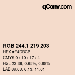 カラーコード: RGB 244.1 219 203 | qconv.com